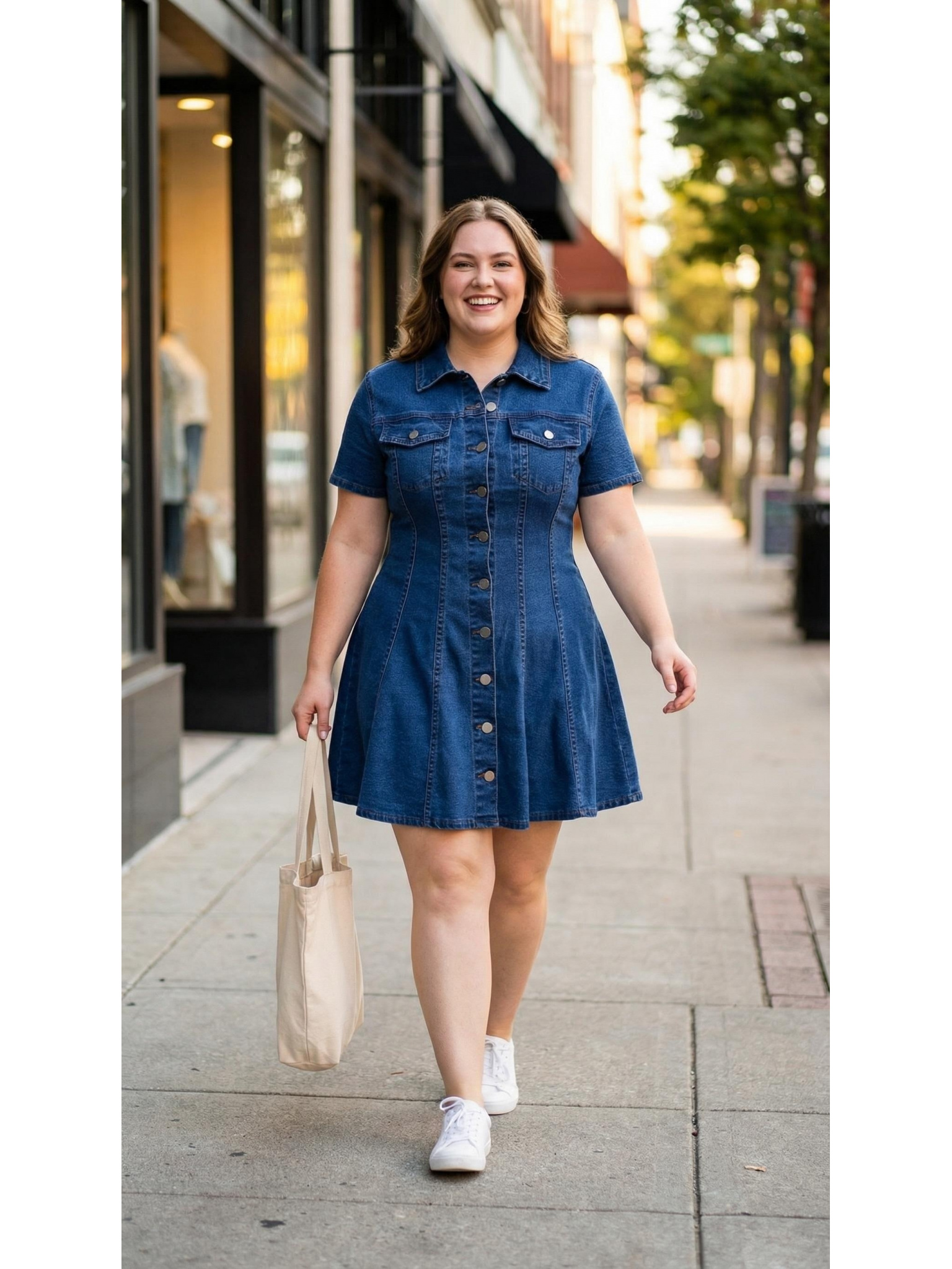 loose denim dress plus size Sunnyshic Plus Size Women Summer Casual Loose Denim Dress