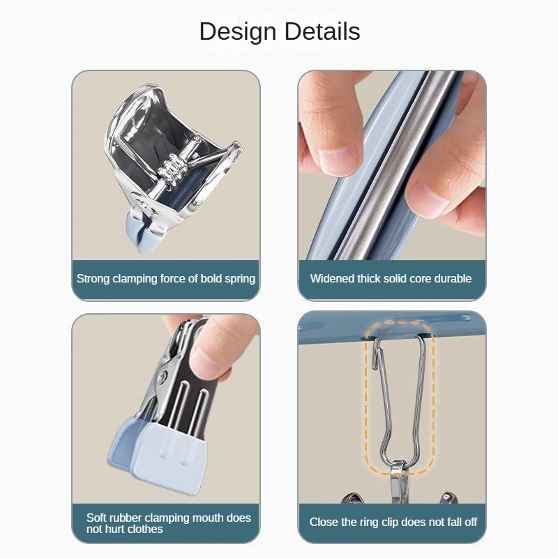 metal clothes rack 1pc metal socks underwear clothes rack multi clip strong clamping force weather resistant indoor outdoor use for balcony wardrobe students back to school organization balcony drying rack secure item hanging clothes pins Product details 5