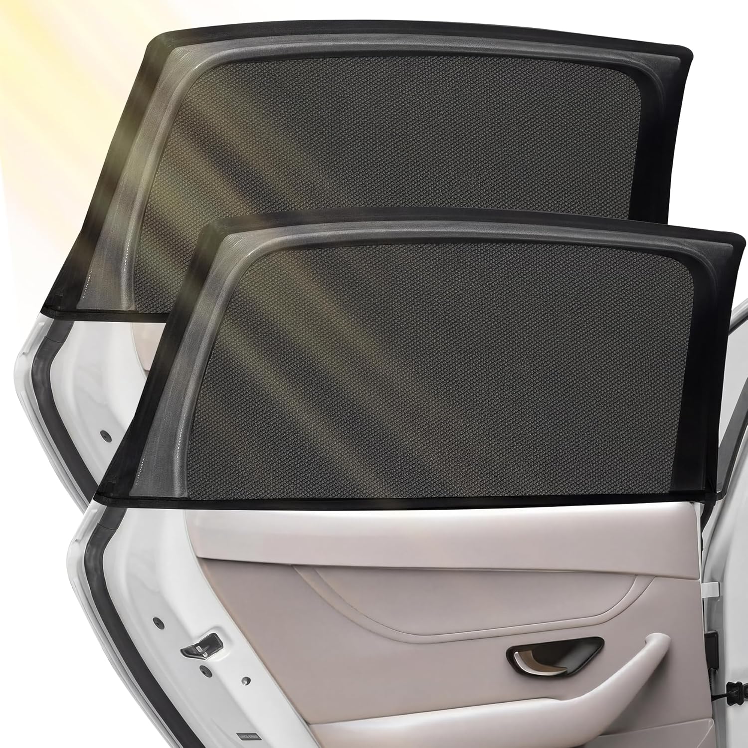 2pcs Car Sunshade, Car Sun Shade For Rear Side Window, With Uv Protection For Humans, Pets, Suitable For 99% Of Cars