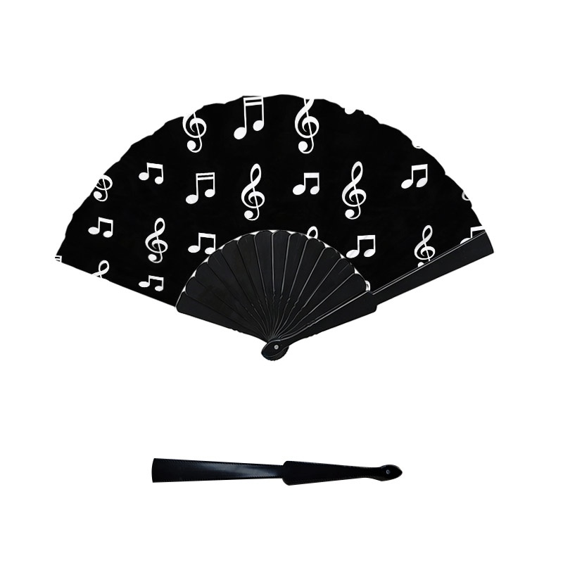 TEMU Elegante portatile con stampa di note musicali, sfondo con ripetute di , note di quarto e motivo di chiave di do, copertura in plastica e design