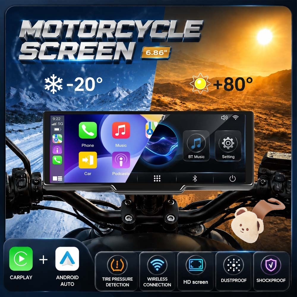 Image of 6.86 Inch Auto Portable Car Player, 1280x480 Ips Touch Screen, 1000 Nits Brightness, 5ghz Wifi, Universal Mount, 12v For All Vehicles, Without Battery