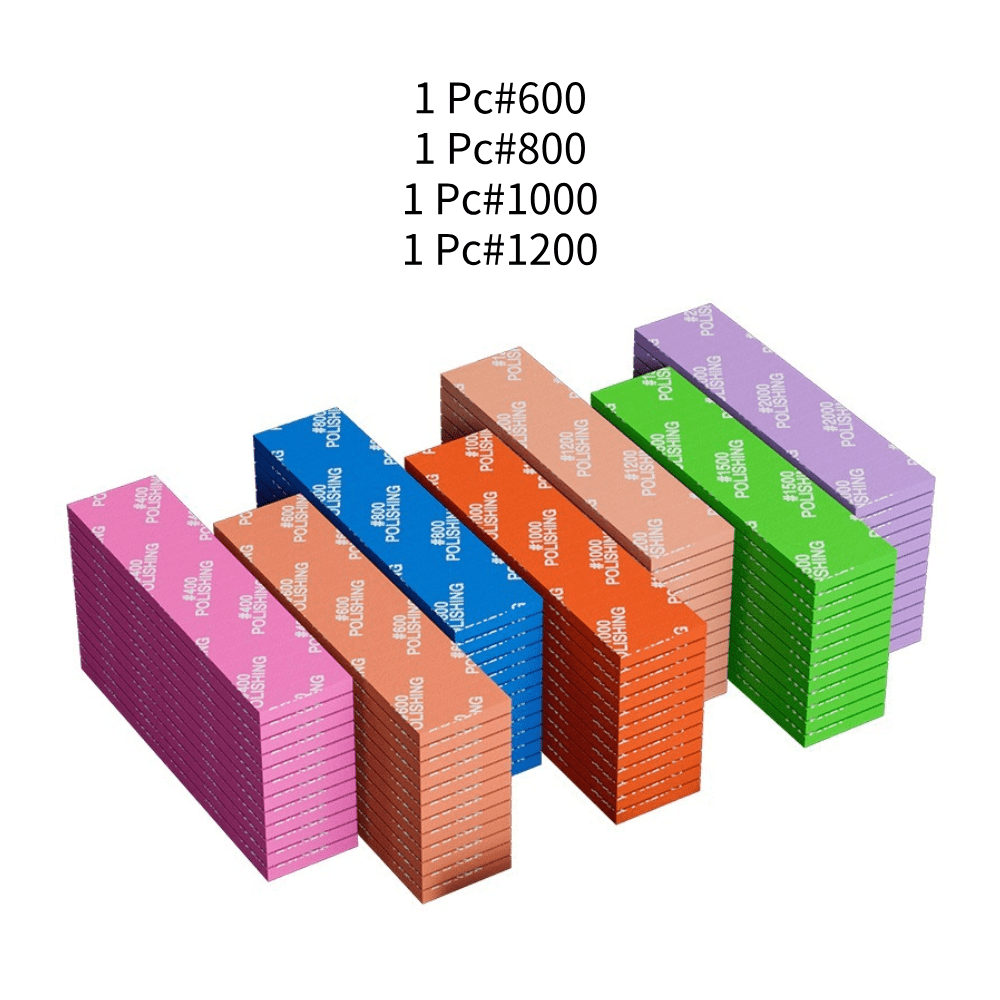 TEMU 4/8/16pcs Sandpaper Sponge Set, Model Tool, Wet Dry Dual-use, Curved Surface Polishing, Polishing Tool, Various Grain Sizes Of Paper,