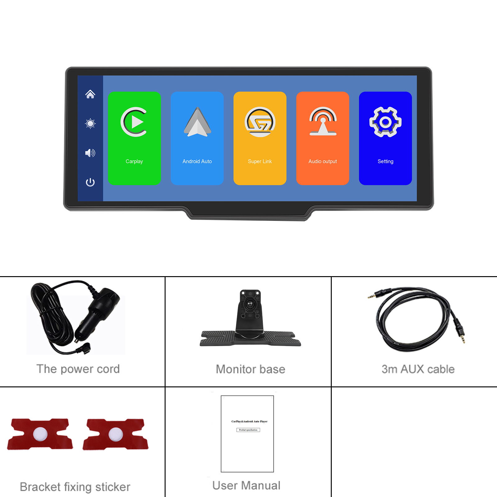 Portable 10.26-inch Car Stereo Car And For Screen With /wireless/navigation/aux For All Vehicles, Without Battery