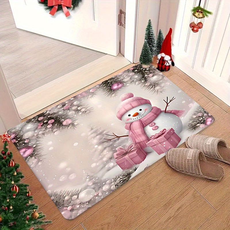 

1/2pcs Christmas Snowman Area Rug 1cm - Polyester, - , Mat For , Hallway, ,