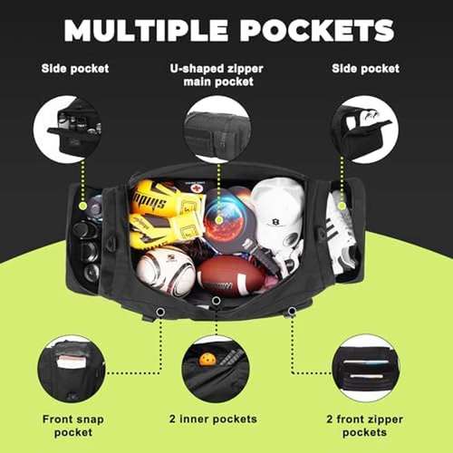 130 large heavy duty gym travel duffel bag for basketball baseball hockey football gear durable giant black