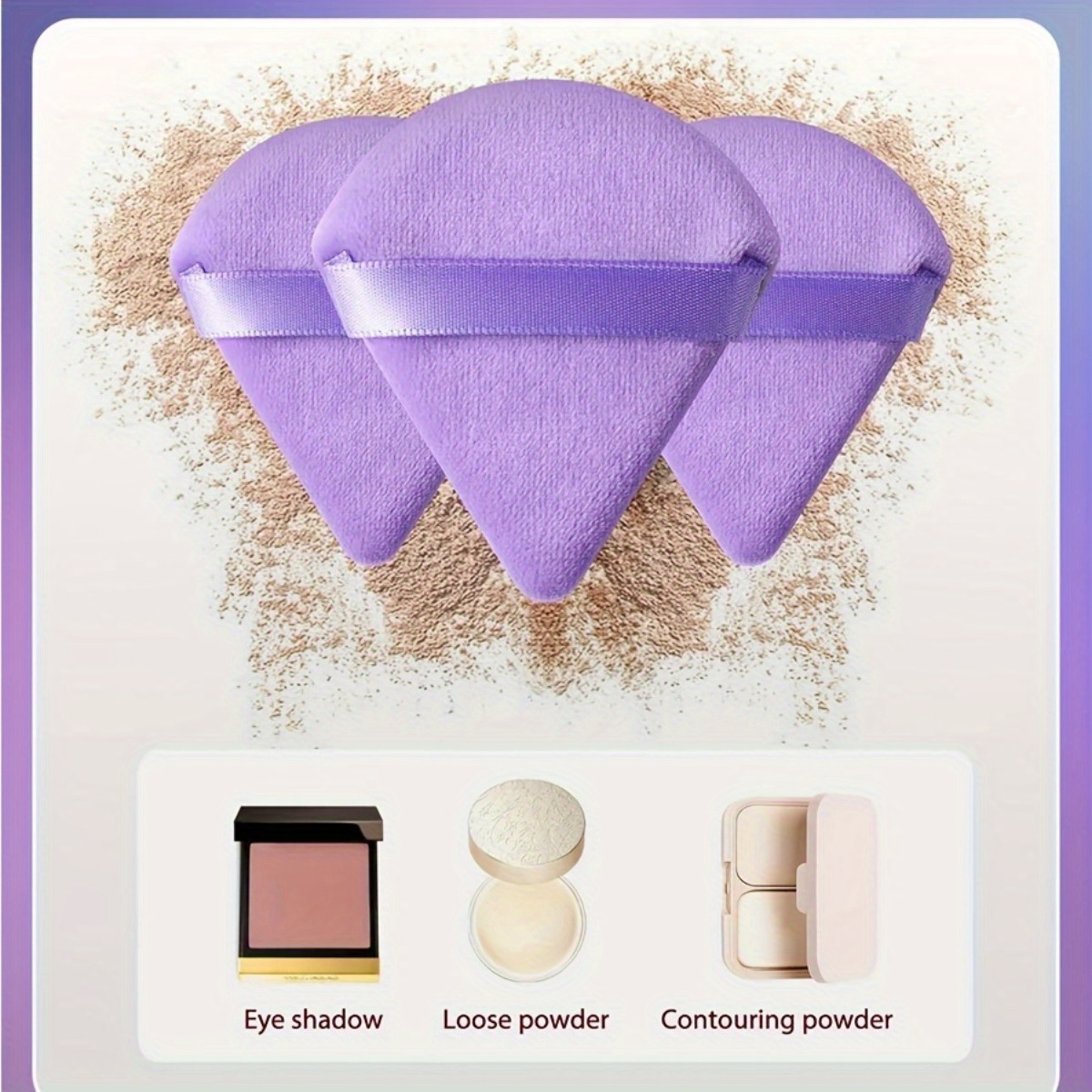 10pcs makeup sponge set     finger powder puff flocking powder puff   suitable for   types dry and wet use reusable makeup mixing tool christmas gift set new year gift set valentines day gift details 5