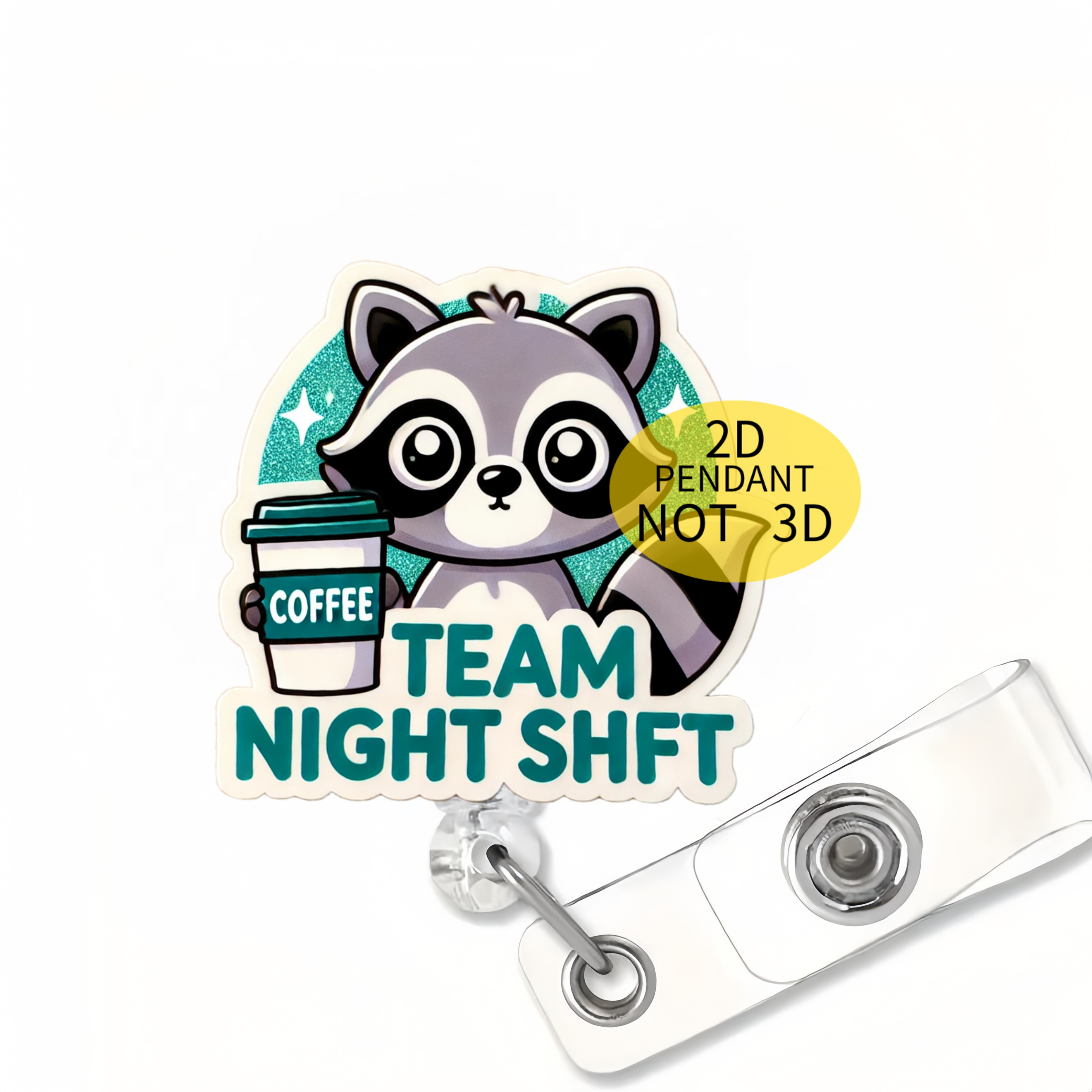 TEMU Bobine de Badge d'Identité Rétractable Amusante et Fonctionnelle avec Clip - Acrylique Durable, Parfaite pour Infirmières, Médecins, RN, LPN -