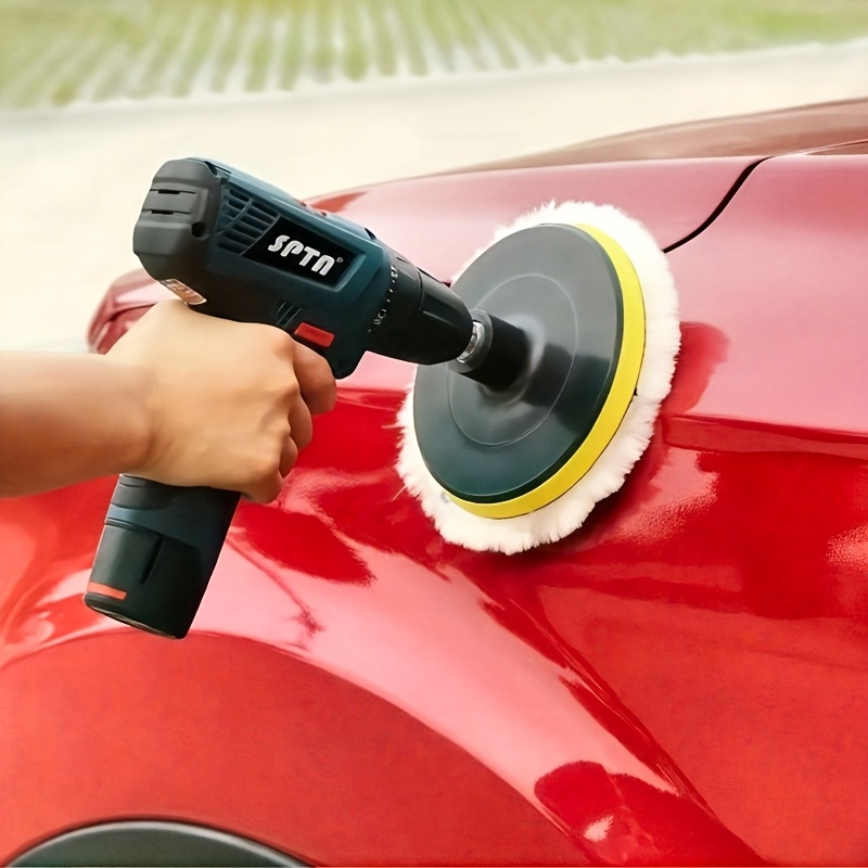7pcs set 5pcs polishing pads and 1pc polishing wheel and 1pc connecting rod car polishing care kit polishing waxing buffing 3 in 1   tool with sponge pads designed for car detailing and maintenance 2026