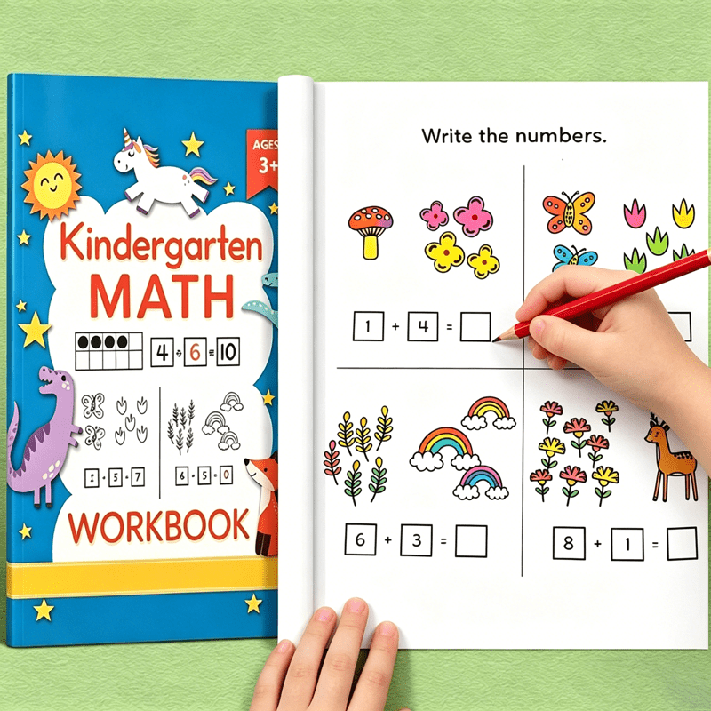 Math Workbook: Suitable For Kindergarten And Grade 1, Fun Addition And Subtraction Exercises, Workbook, Supplies, Kindergarten Education Auxiliary Teaching Aids