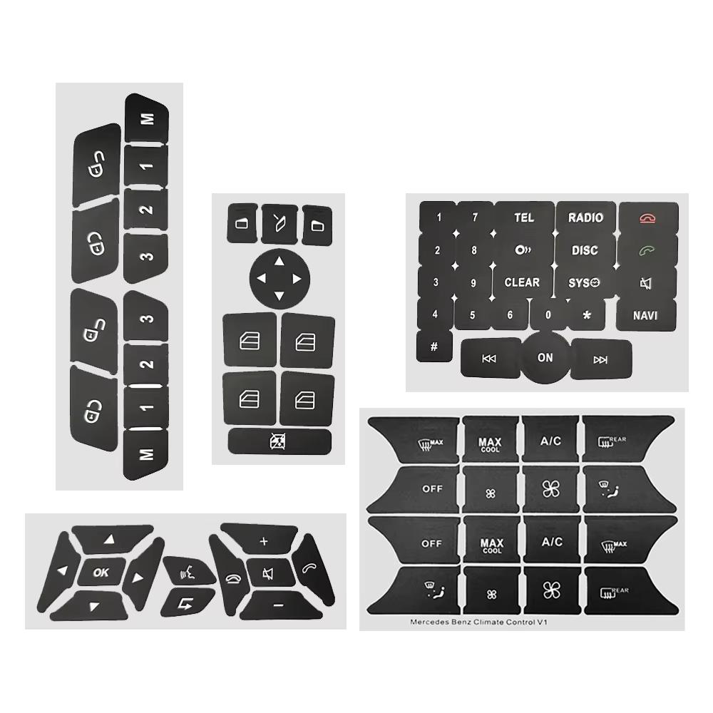 TEMU Car Panel A/c Switch Button Repair Stickers For W204 W212 W218 X204 Air Condition Radio Window Decals Set