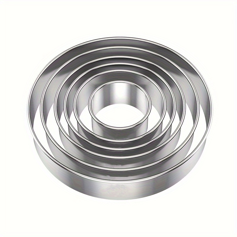 E-shop 1 Set/6 Stück Edelstahl Mousse Ring Form Set, Runde Kuchen, Teigtaschenform, Keks- und Pastaform, Backform