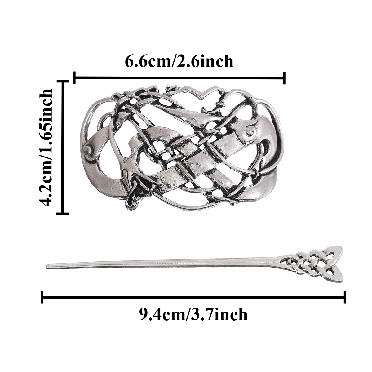 Vintage Viking Dragon Celtic Knot Hairpin for Women