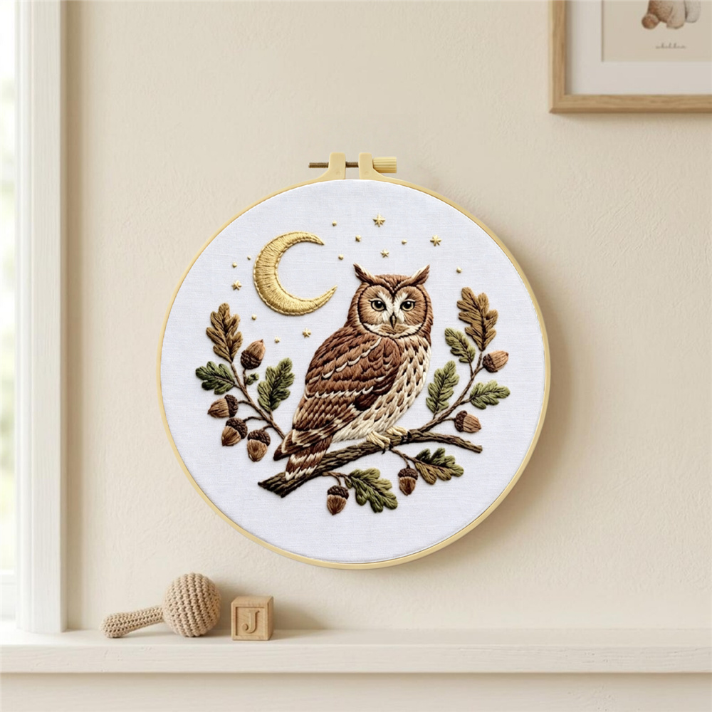 Owl Pattern Handmade DIY Embroidery Kit for Beginners
