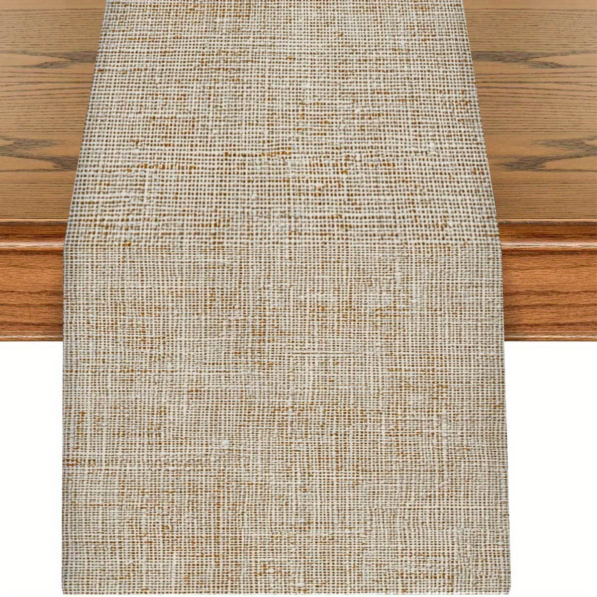 TEMU A Easy -like Textured Printed Tablecloth, 1pc, Made Of Polyester, Featuring A Printed Design, Suitable For Table Decoration, Long Format, Clear,
