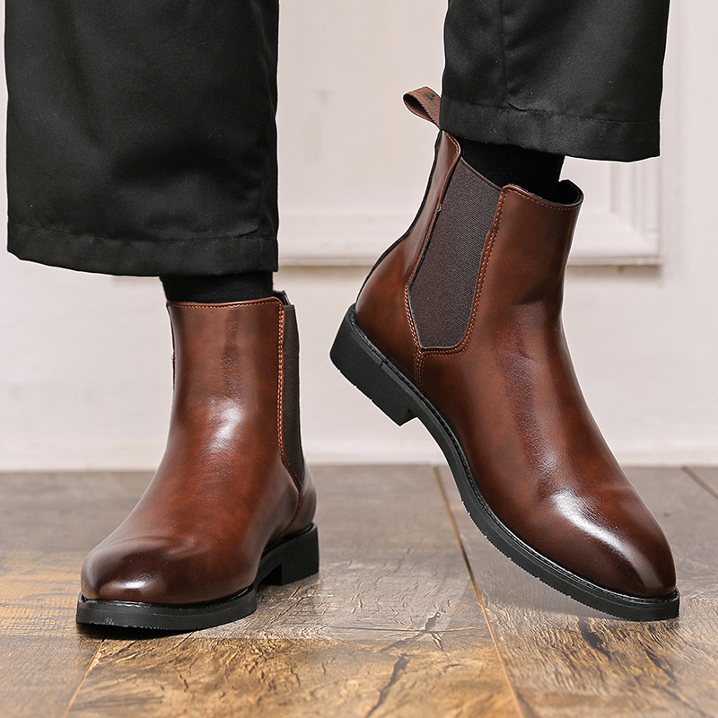mens pointed toe brushed slip chelsea boots vintage - Temu Mauritius