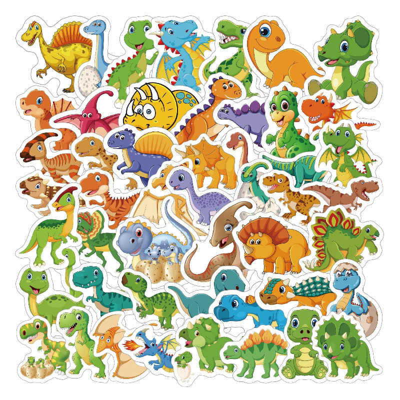 50 Cute Dinosaur Stickers Suitable For Office Decoration, Office Labels, Envelope Seals, Party Decorations, Office Supplies