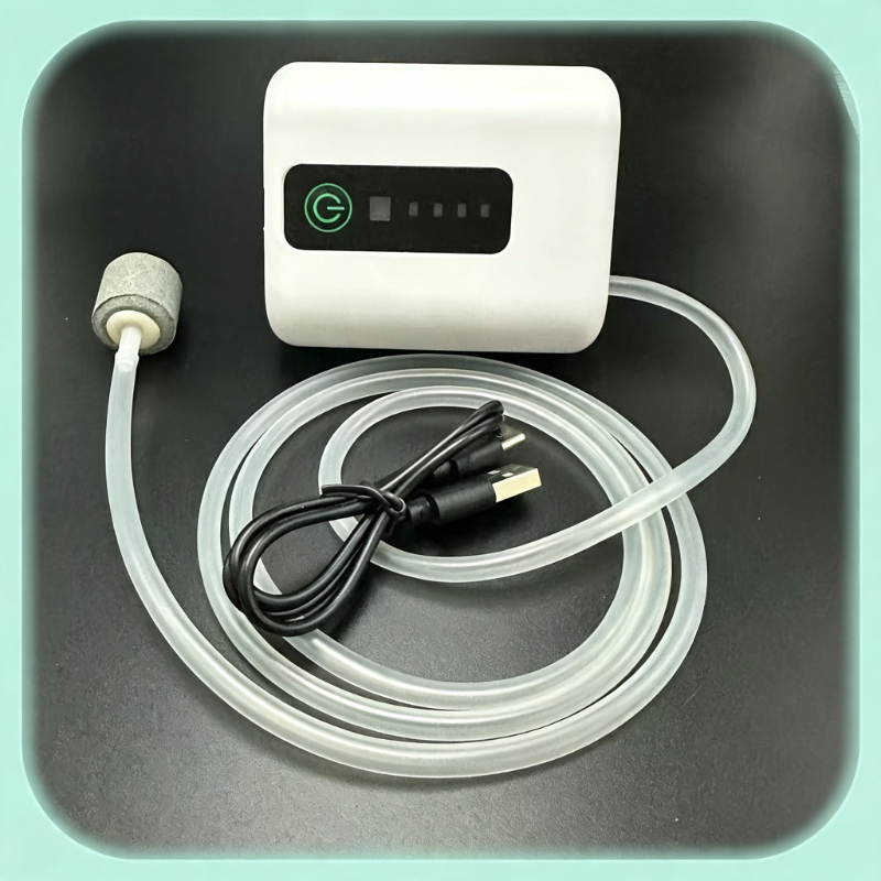 TEMU Pompa di per acquario, alimentazione dell' a modalit� (/intermittente) Pompa ad aria ricaricabile USB con batteria al litio, adatta per acquari