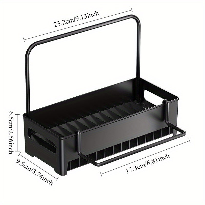 Modern Over-sink Organizer With Drain Basket And Shelf For Dish Drying And Storage, With Adhesive Or Screws, Ideal For Small Kitchens