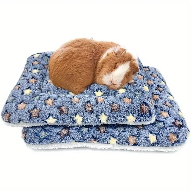 

1pc Cozy Pet Bed Mat, Reversible Autumn And Winter Warm Pad, Polyester Fiber Guinea Pig Blanket, Machine Washable Small Animal Cage Mat, Pet Supplies