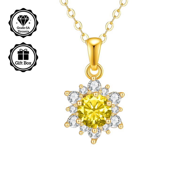 5A Zirconia Pendant Necklace, Adjustable Length