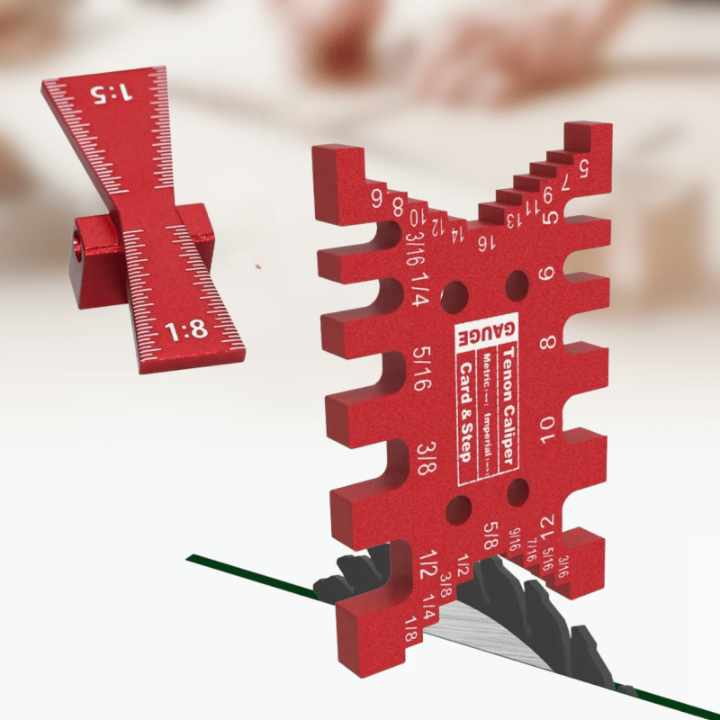 Image of 2pcs Aluminum Alloy Tenon Gauge And Dovetail Marker Kit | Dovetail Marking Template, Dovetail Jig, Table Saw Depth Gauge, No Electricity Required