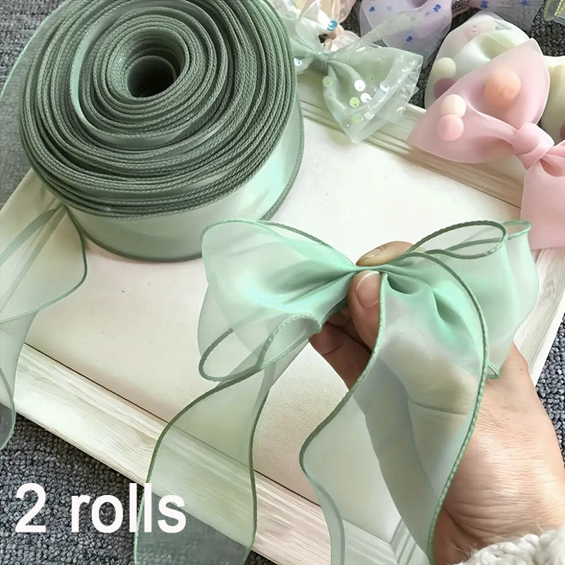 TEMU 20 Yards di Nastro di Velluto - Organza con Bordi Arricciati - Nastro Decorativo per Bouquet da Sposa , per Bouquet a , Confezioni Regalo,