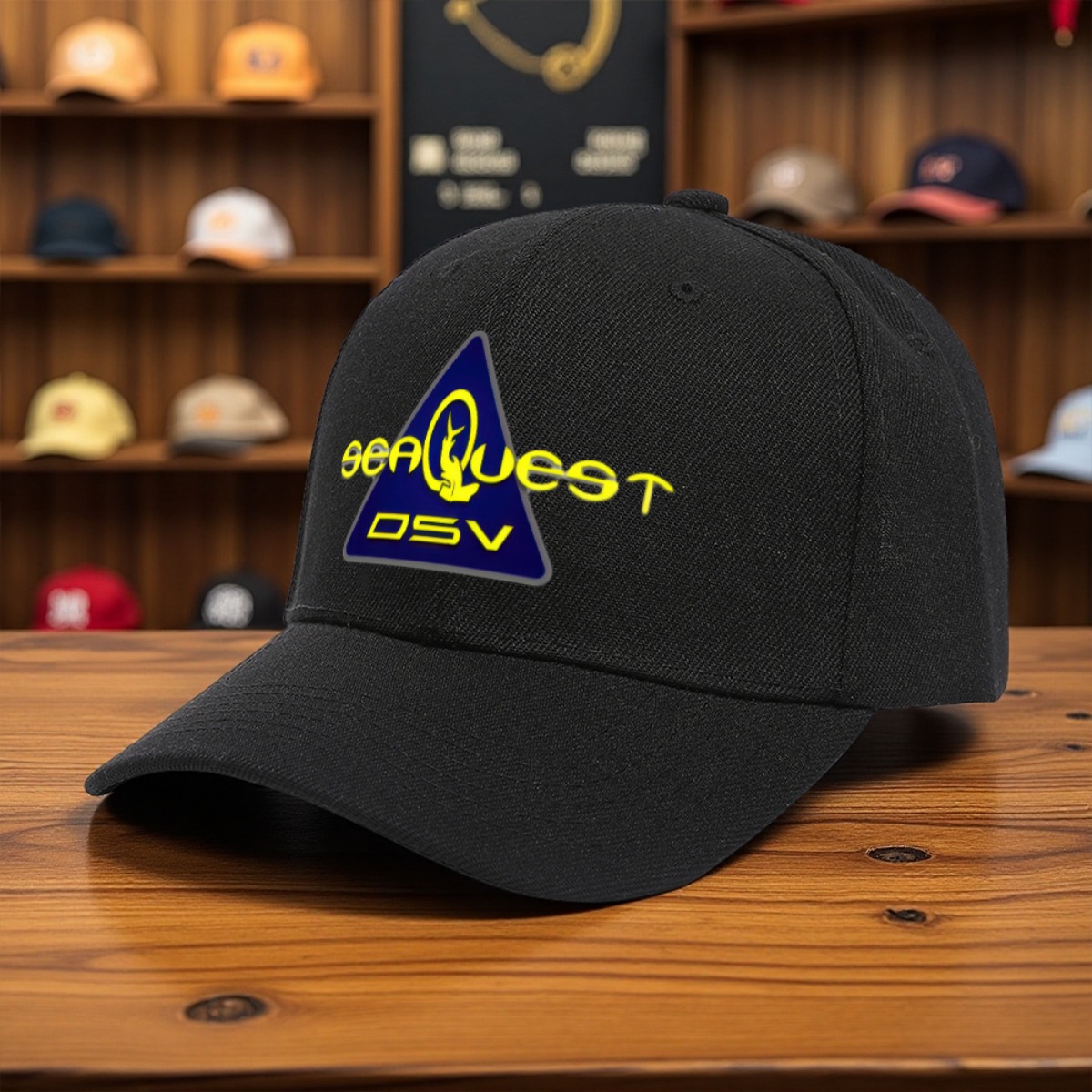 1pc     Baseball Cap - Lightweight Adjustable Snapback Hat, Non-Stretch Baseball Cap for  ,   Outdoor, Trekking, Halloween, Christmas - Black with Yellow Accent Logo - Ideal for   DSV Fans, Casual Headwear, Curved Brim Design, Durable Headgear, Trekking Accessory, Sporty Design,   Print, Unisex Headwear, Sports Lovers
