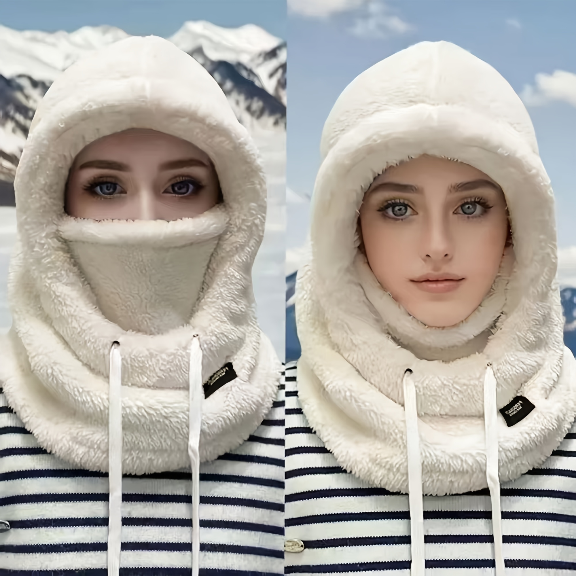 TEMU Bonnet Bandeau d'Hiver pour Femme Doublé en Polaire - Fermeture Élastique à Cordon, Léger et Chaud, Idéal pour le Cyclisme, , les Activités de ,