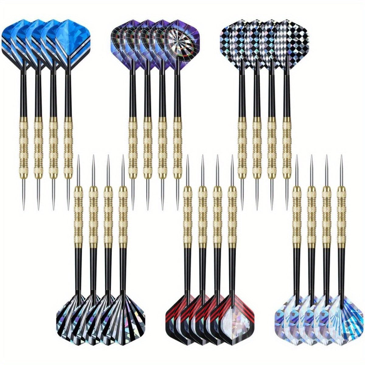 18/24pcs Metal Tip Darts Set for Beginners and Leisure Activities