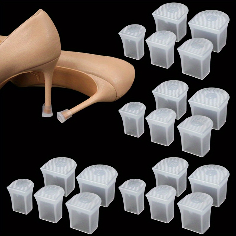 TEMU 20pcs Of Tpu Heel Protectors | Noise-reducing Anti-slip Caps For Heels | Replacement Additions For Women's Shoes | Ideal For Weddings, Events,