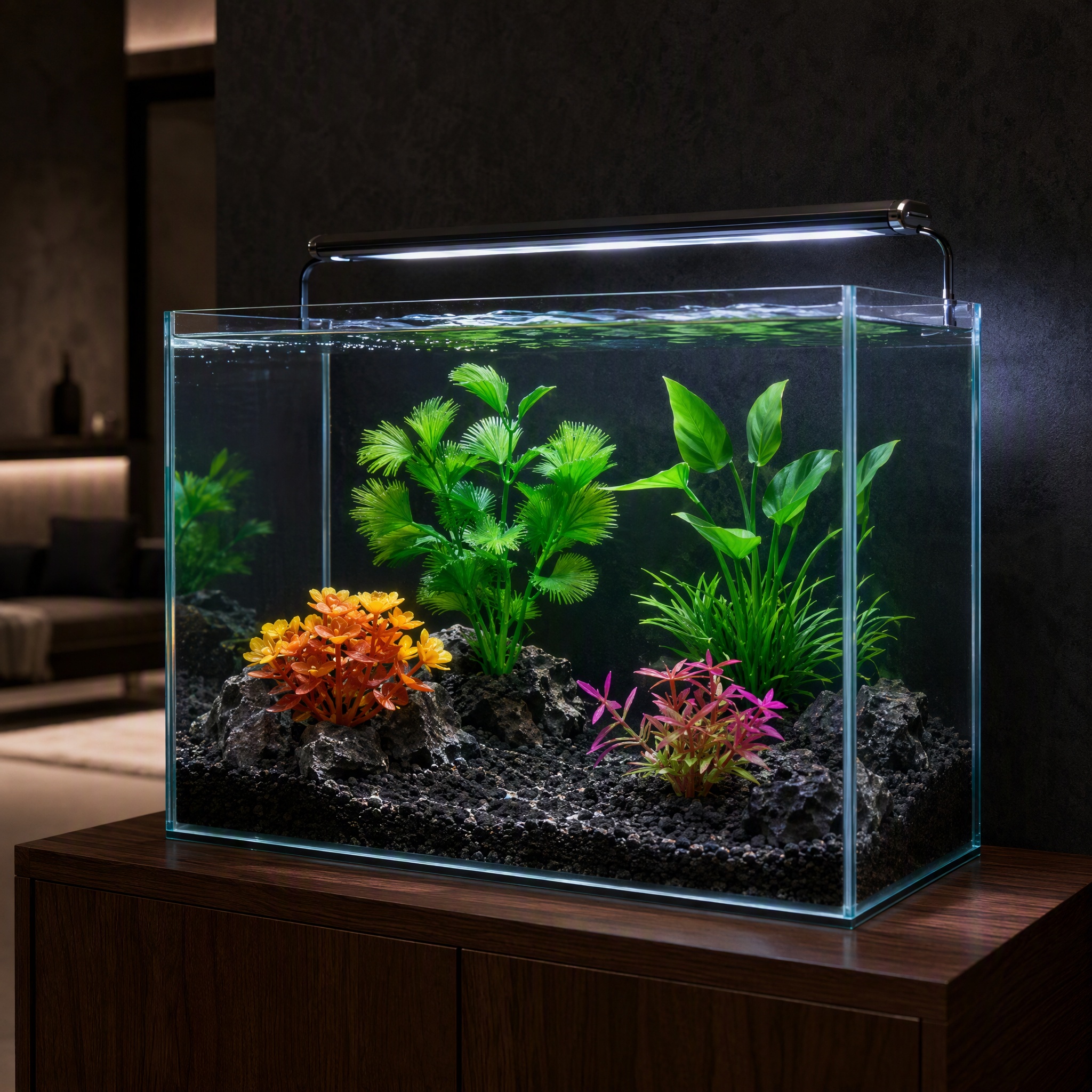 TEMU 4pcs Set Of Artificial Aquarium Plants, Plastic Fake Aquatic Plants For Aquarium Landscaping, Decorative Ornaments With Height , Suitable For