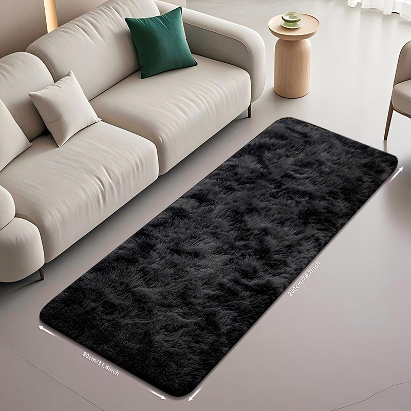 Image of A 80x200cm Tie-dyed Plush Carpet With A Soft Inner, Plush Carpet, Absorbent, Skid-proof And-resistant Soft, Suitable For Sleeping Area Carpets In Living Room And Bedroom.