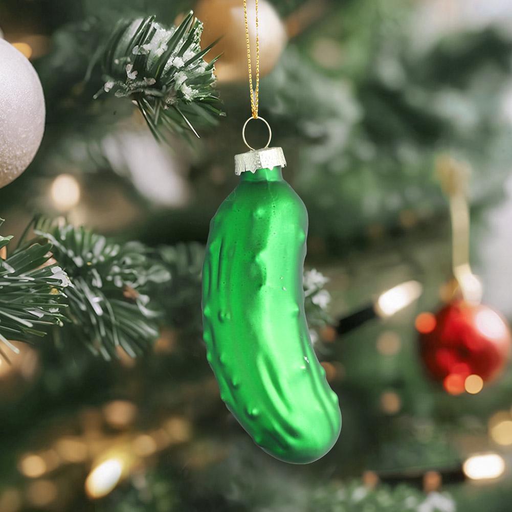 glass pickle ornament christmas tree vintage style Temu - Main Image