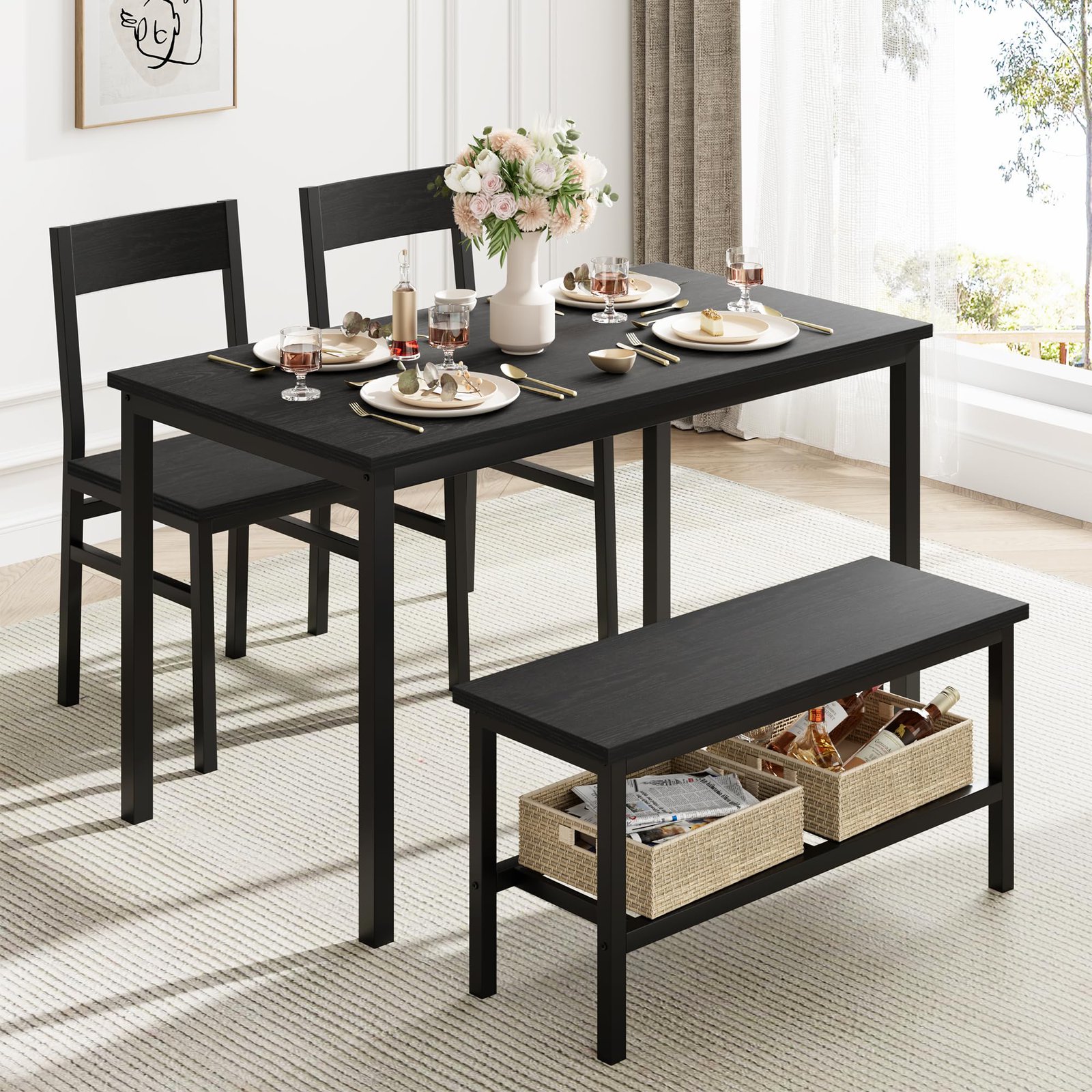 Dining Table Set Modern Kitchen Table With Table And Chairs Small Space Dining Room Furniture Set