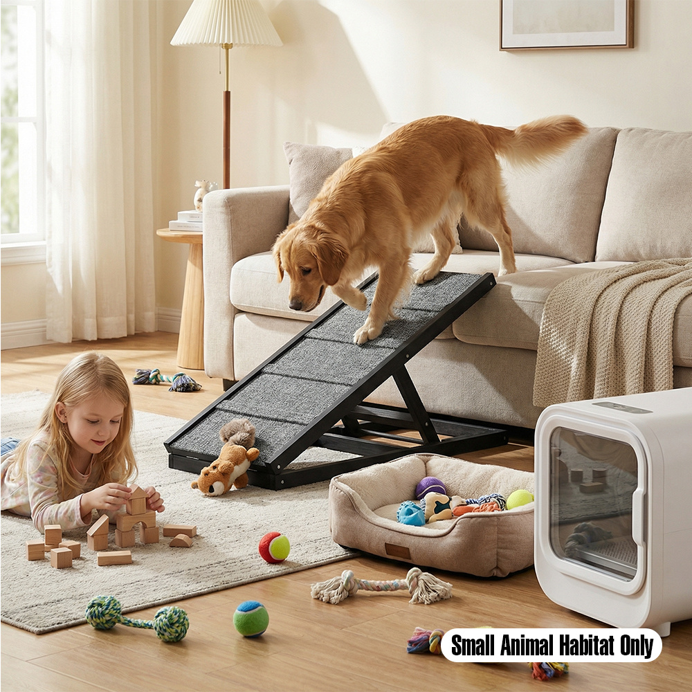 TEMU Foldable Pet Ramp, Dogs Ramp With Anti-slip Surface, Adjustable Height, No , Triangle Dog Stairs For Senior Dogs, Bed Sofa Car