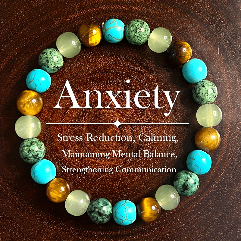 HYHONEY Beaded Cross Bracelets Set - 9 Pack Lava Rock, Turquoise, Tiger Eye Natural Stone Bracelets For Women & Men