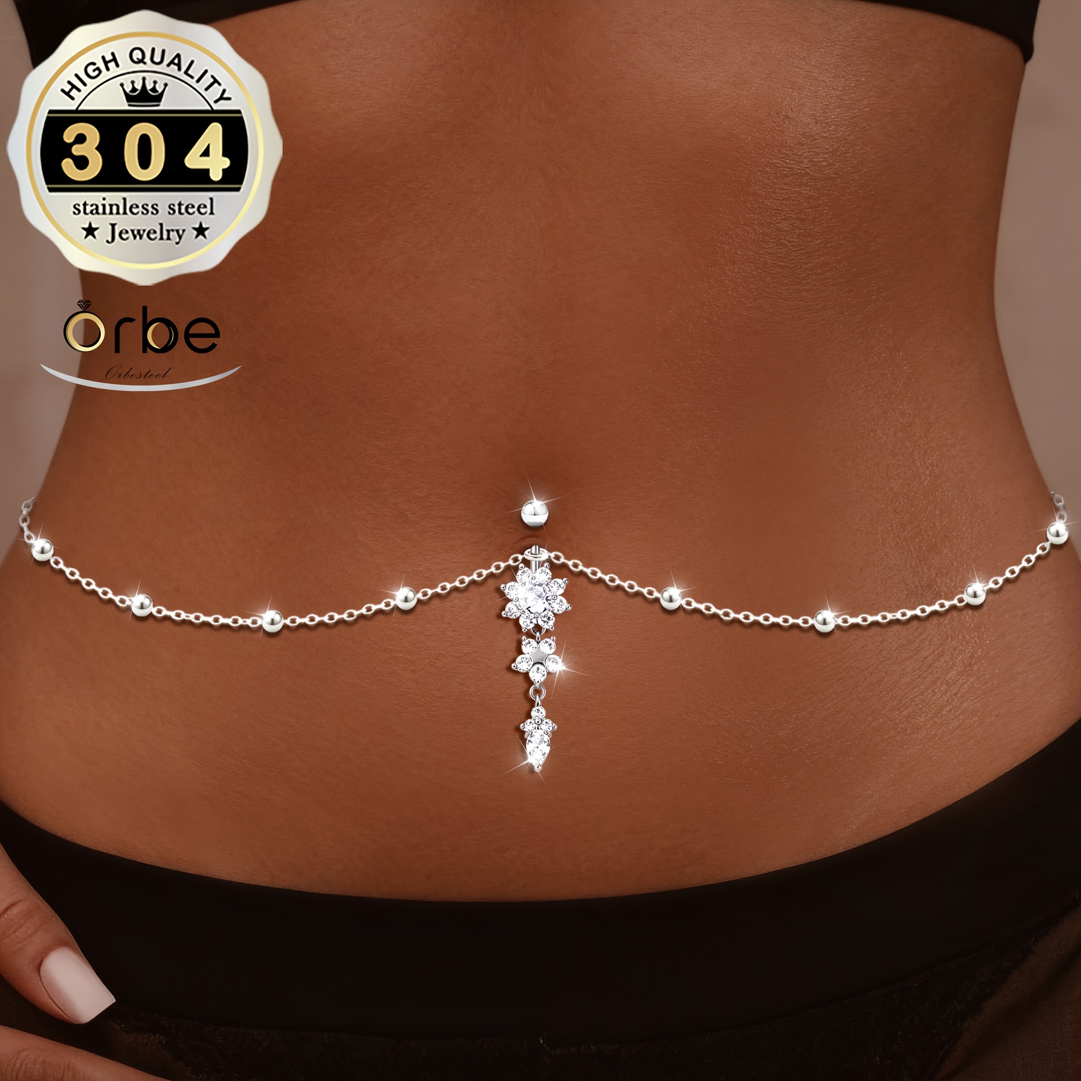 TEMU Chaîne de taille tendance pour femme, 1 pièce, haute qualité, facile et tendance, , , convient pour les vacances d'été, festival de musique,