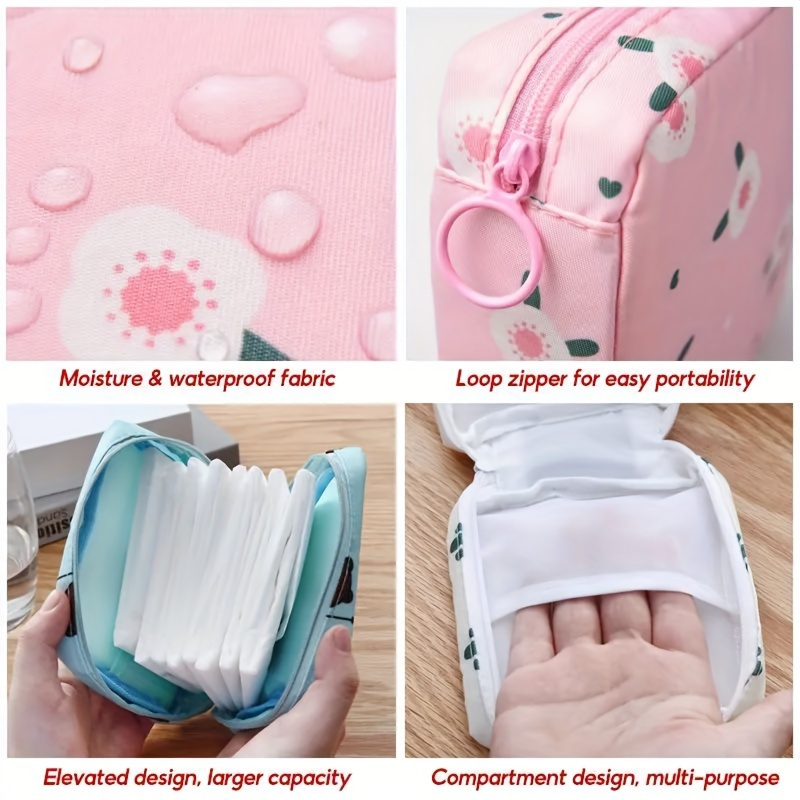 TEMU 1 Creative Simple Sanitary Napkin Storage Bag, Multifunctional Travel Storage Bag, Cosmetic Storage Bag, Ideal Gift
