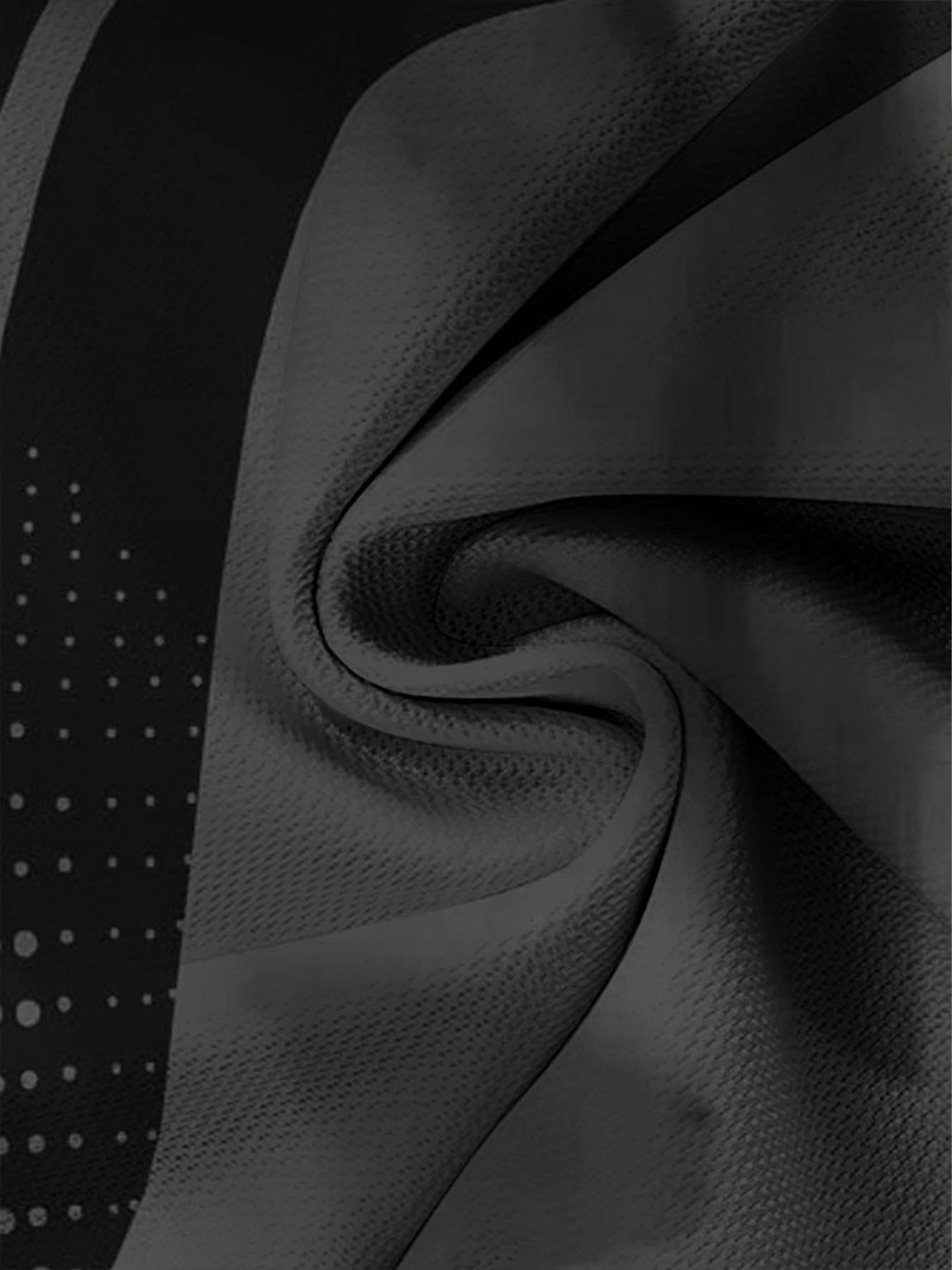 [Men's Casual T-Shirt] Men's Casual Long Sleeve T-Shirt with Unique Print - Black, Round Neck, Regular Fit, Perfect for Spring & Fall Daily Wear, Everyday Tshirt | Modern Casualwear | Comfortable Fit