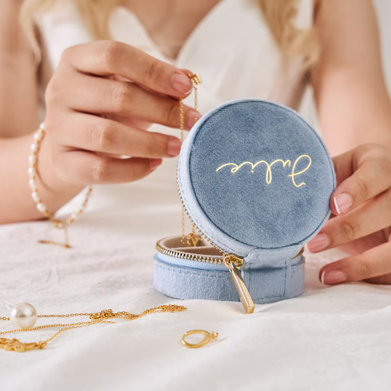 Personalized Hot Stamping Custom Velvet Jewelry Box