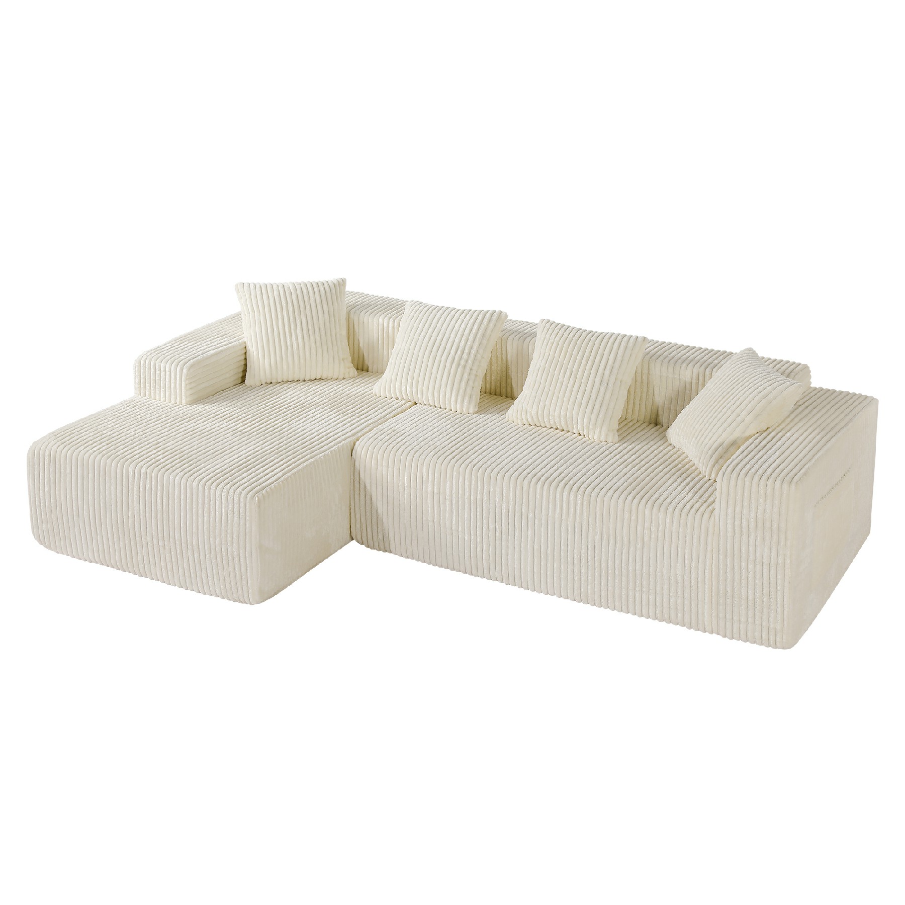 TEMU Canapé sectionnel nuage de 103 pouces avec de siège, en tissu cordory et armatures