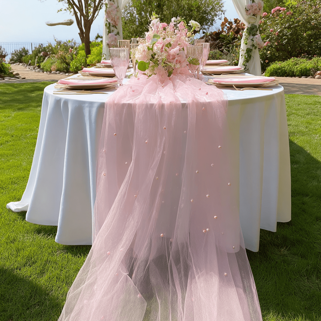 TEMU in Rete Semitrasparente Rosa Chiaro, Tagliabile Liberamente, per Feste di Compleanno/Archi per /Bandiere per Tavoli da , Decorazione per ,