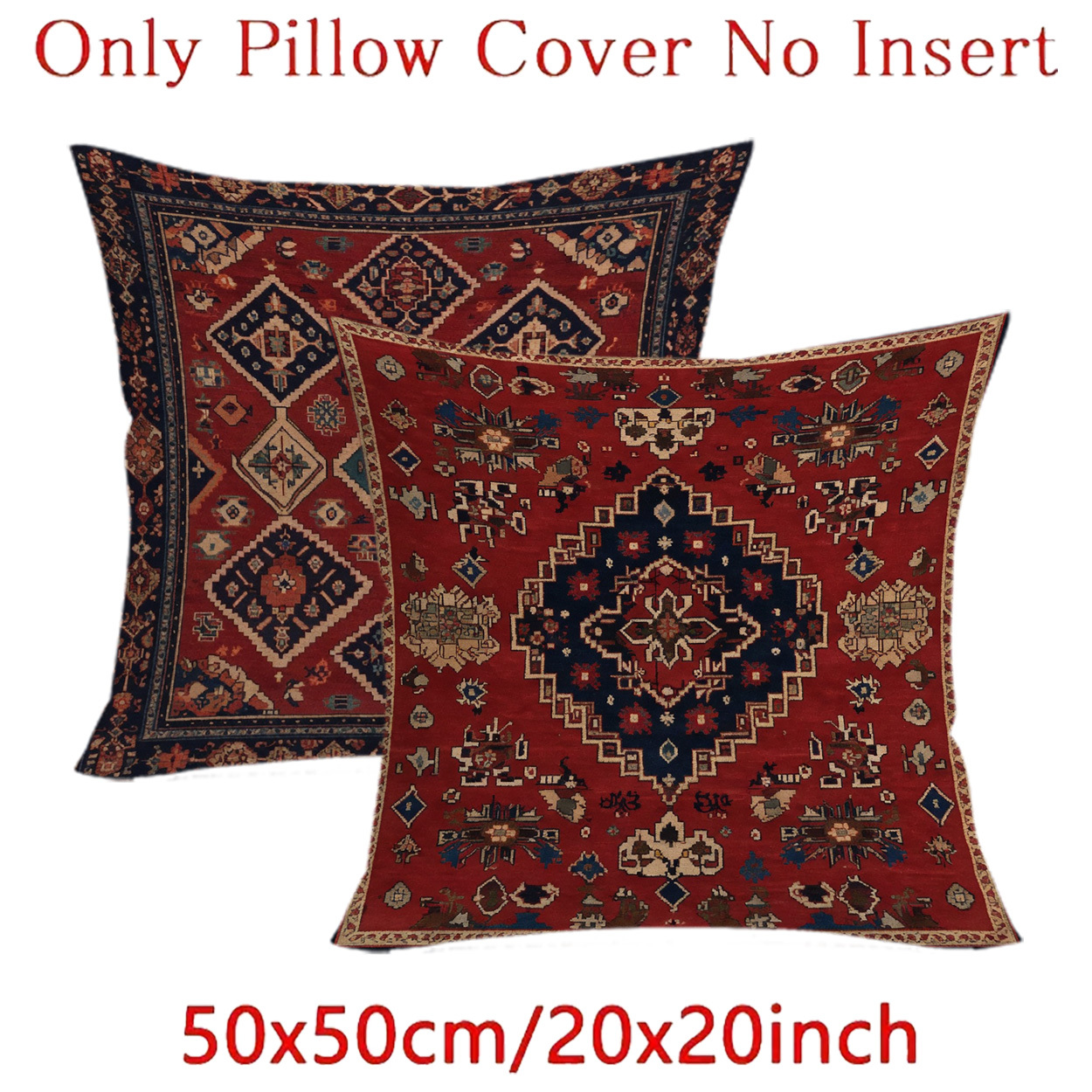 TEMU 2pcs, Pillowcases/cushion Covers, Retro Persian Carpet Style Ethnic Geometric Totem Pattern Decorative Pillowcase, Home Decor Pillowcase, Lumbar