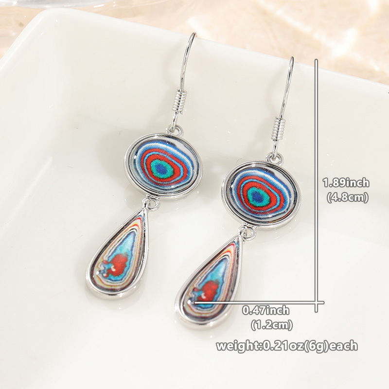 Women's Colorful Resin Teardrop Dangle Earrings, Handmade