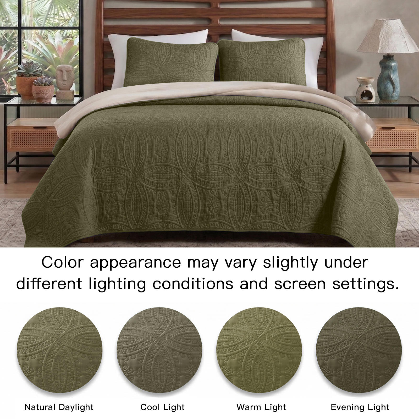 Image of A 3pcs Bed Cover With Embossed Floral Patterns Using Sound Waves, Including 1 Bed Cover And 2 Pillowcases, Suitable For Decorating Bedrooms Or Dormitories In , And Is A Must-have Bedding Item