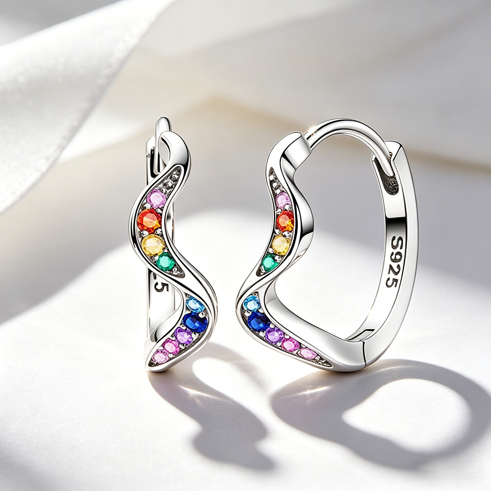 item picture zxj exquisite 925 silver ear jewelry  ow wave ear jewelry womens fashion earrings   aesthetic   gift for your   woman suitable for   wea ble for daily party engagement and special occasions