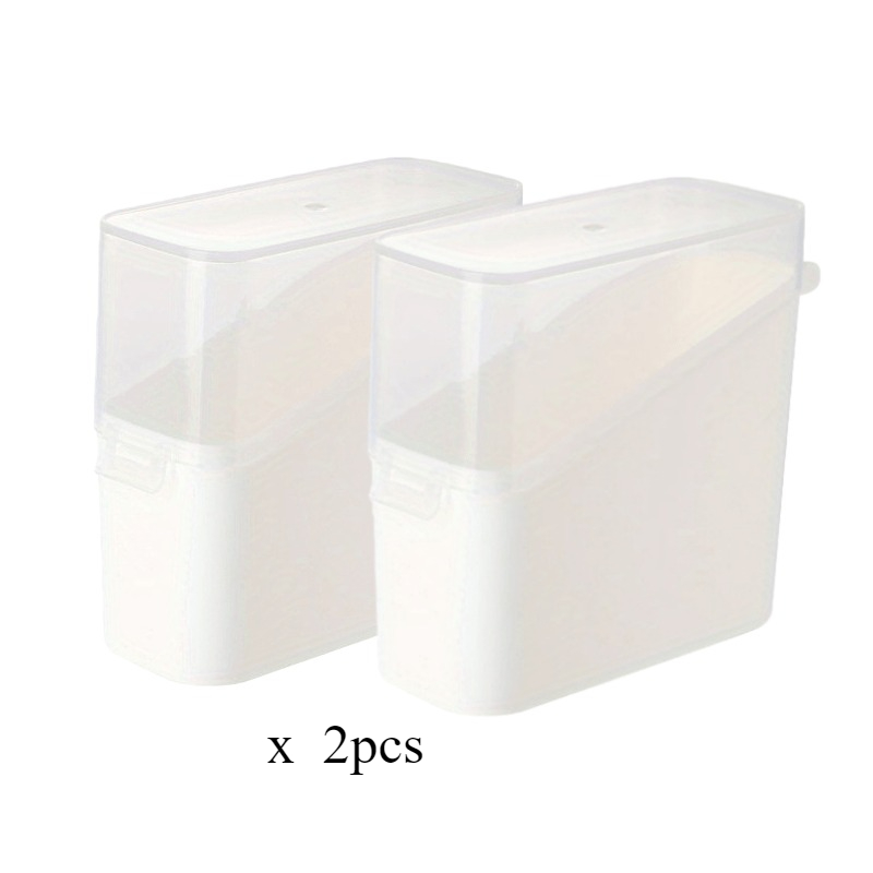 Refrigerator White Plastic Container Lid Food Preservation Storage Box Suitable For Butter, Cheese, And Other Fridge Items Storage Box
