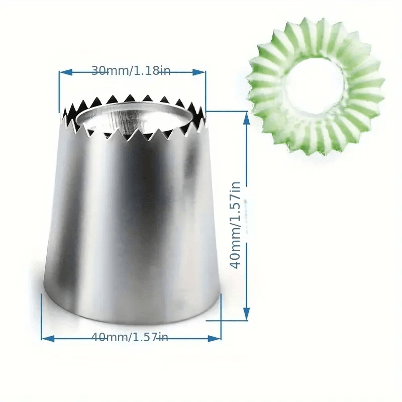 1pc Large Stainless Steel Piping Tip For Cake Decorating - Icing Nozzle For Frosting, Cupcakes, - Essential Baking Tools And Kitchen Gadgets, Baking Utensils For Catering Services