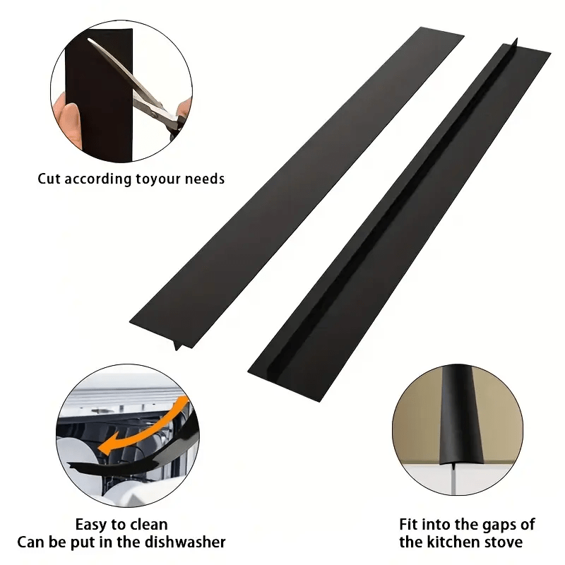 2pcs heat resistant silicone stove counter   covers kitchen stove top to cabinet   fillers anti slip silicone   guards for kitchen accessories details 3