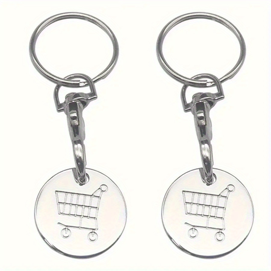 TEMU 2/4pcs Shopping Cart Token Supermarket Trolley, Stainless Steel Shopping Trolley Remover, Shopping Trolley Token Pendants, Shopping Trolley